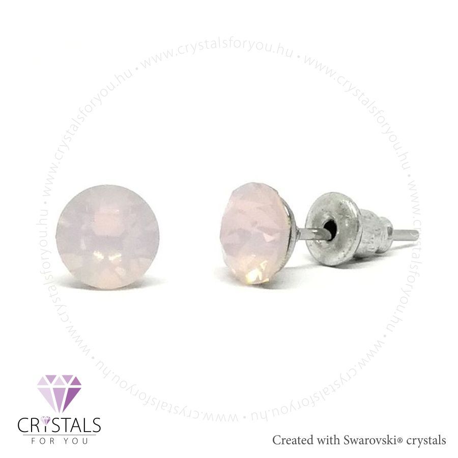 Swanis® prémium kristállyal díszített kör alakú fülbevaló - 09 Rose Water Opal szín