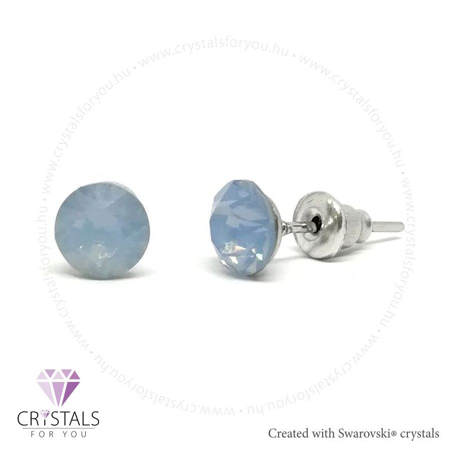 Swanis® prémium kristállyal díszített kör alakú fülbevaló - 20 Air Blue Opal szín