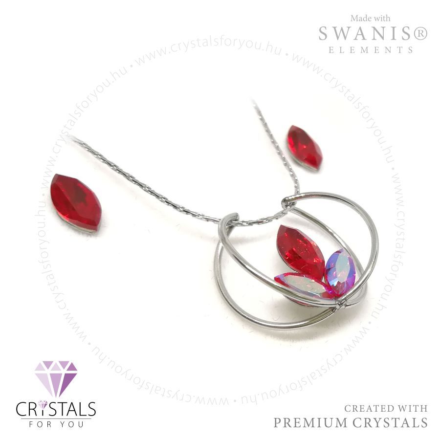 Lótusz szett Swanis® prémium kristállyal díszítve, mandula fülbevalóval