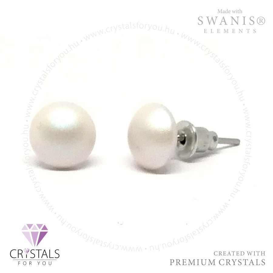 Swanis® prémium kristállyal díszített félgömb alakú fülbevaló tekla kővel
