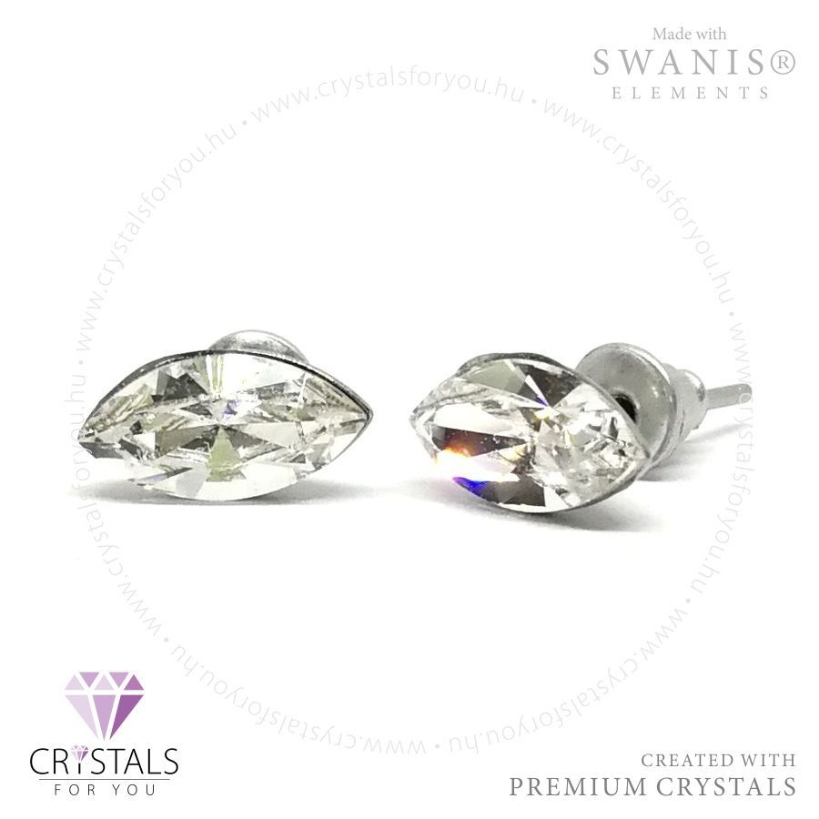 Swanis® prémium kristállyal díszített mandula alakú fülbevaló