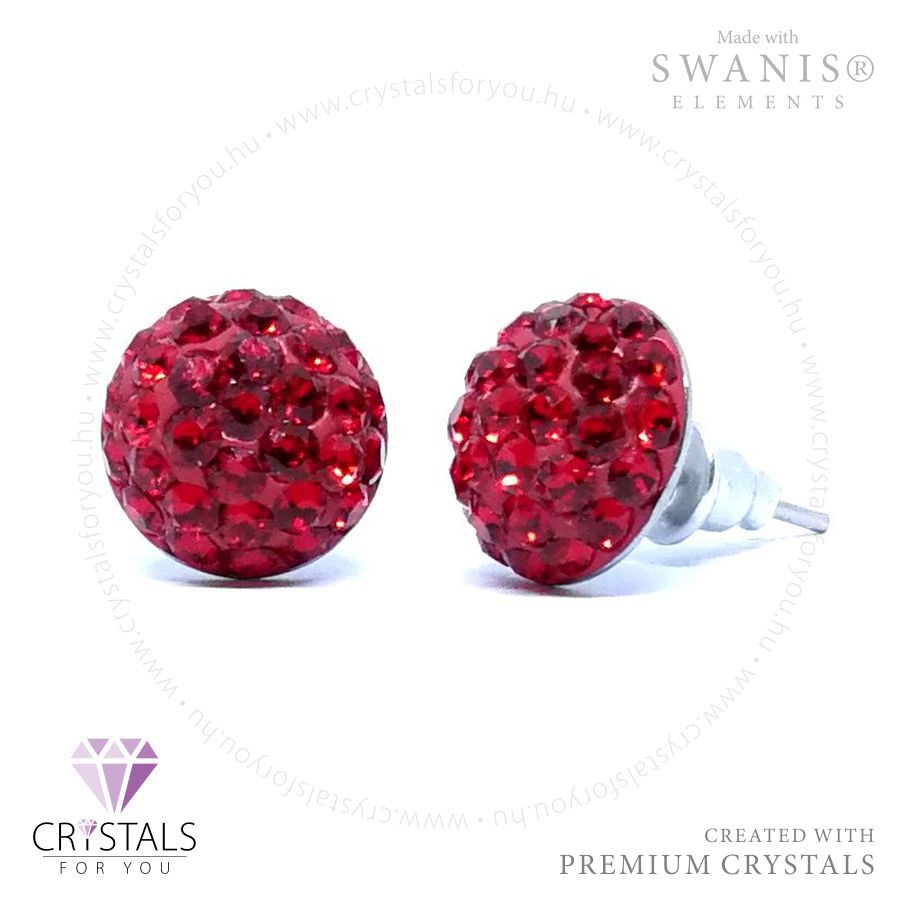 Swanis® prémium kristállyal díszített félgömb alakú sok köves fülbevaló