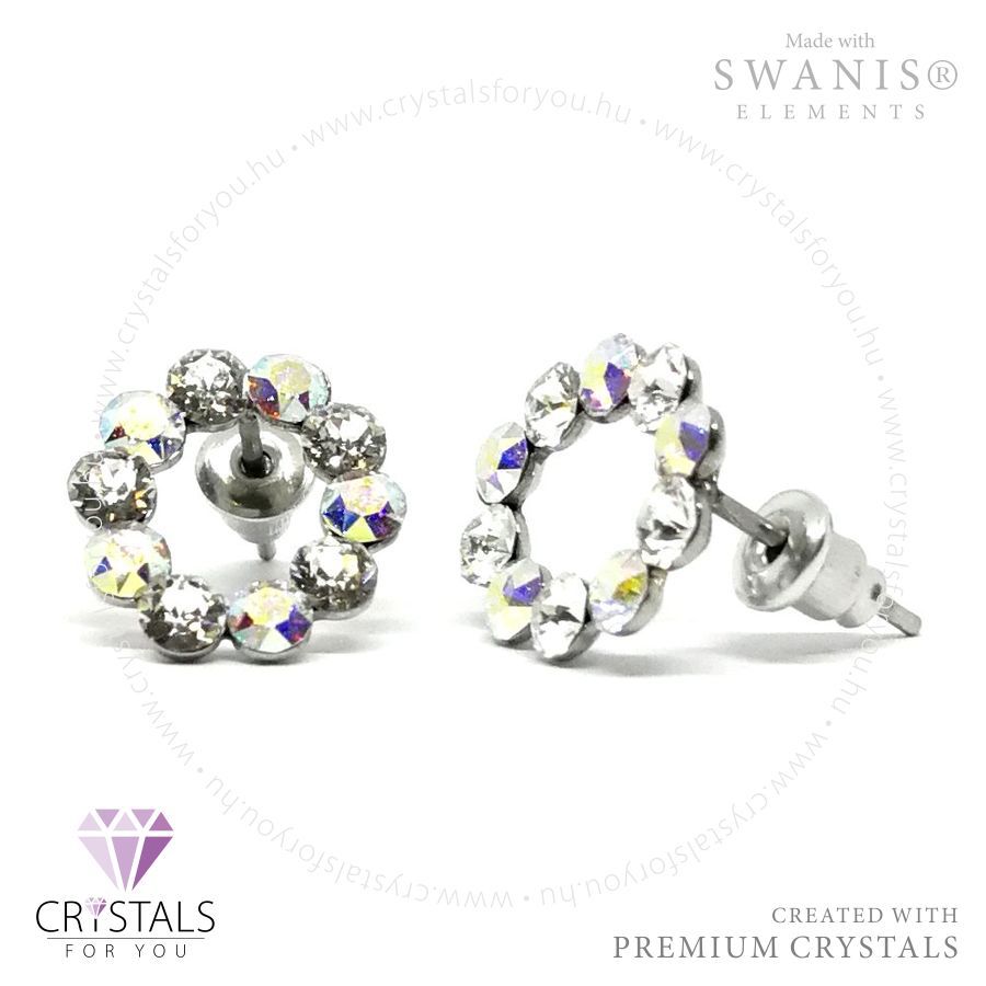 Swanis® prémium kristállyal díszített kör alakú fülbevaló kövekből kirakva