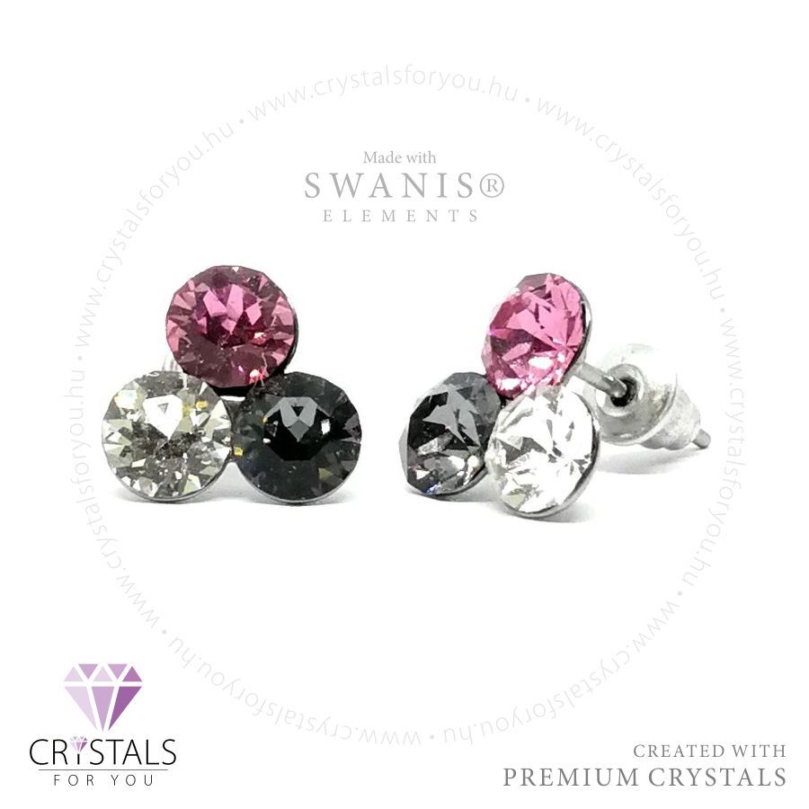 Swanis® prémium kristállyal díszített háromszög alakú fülbevaló