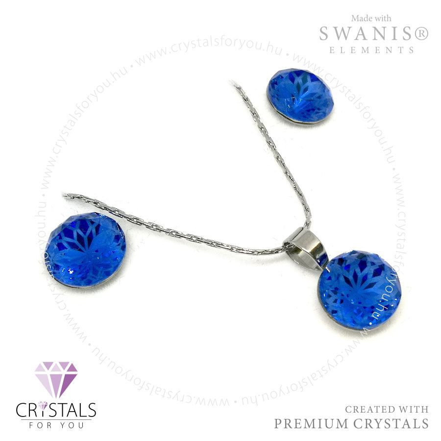 Mandala motívumos kör medálos szett Swanis® prémium kristállyal díszítve