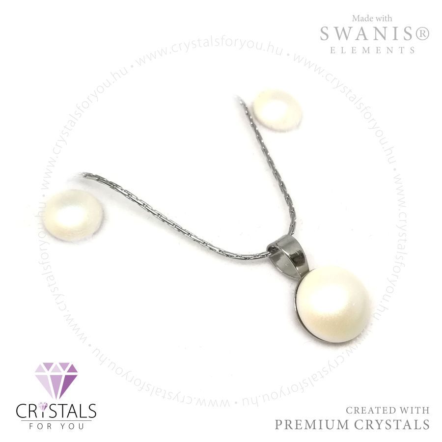 Gyöngy szett Swanis® prémium kristállyal díszítve, félgömb fülbevalóval