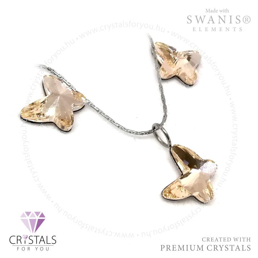 Pillangó medálos szett Swanis® prémium kristállyal díszítve (új)